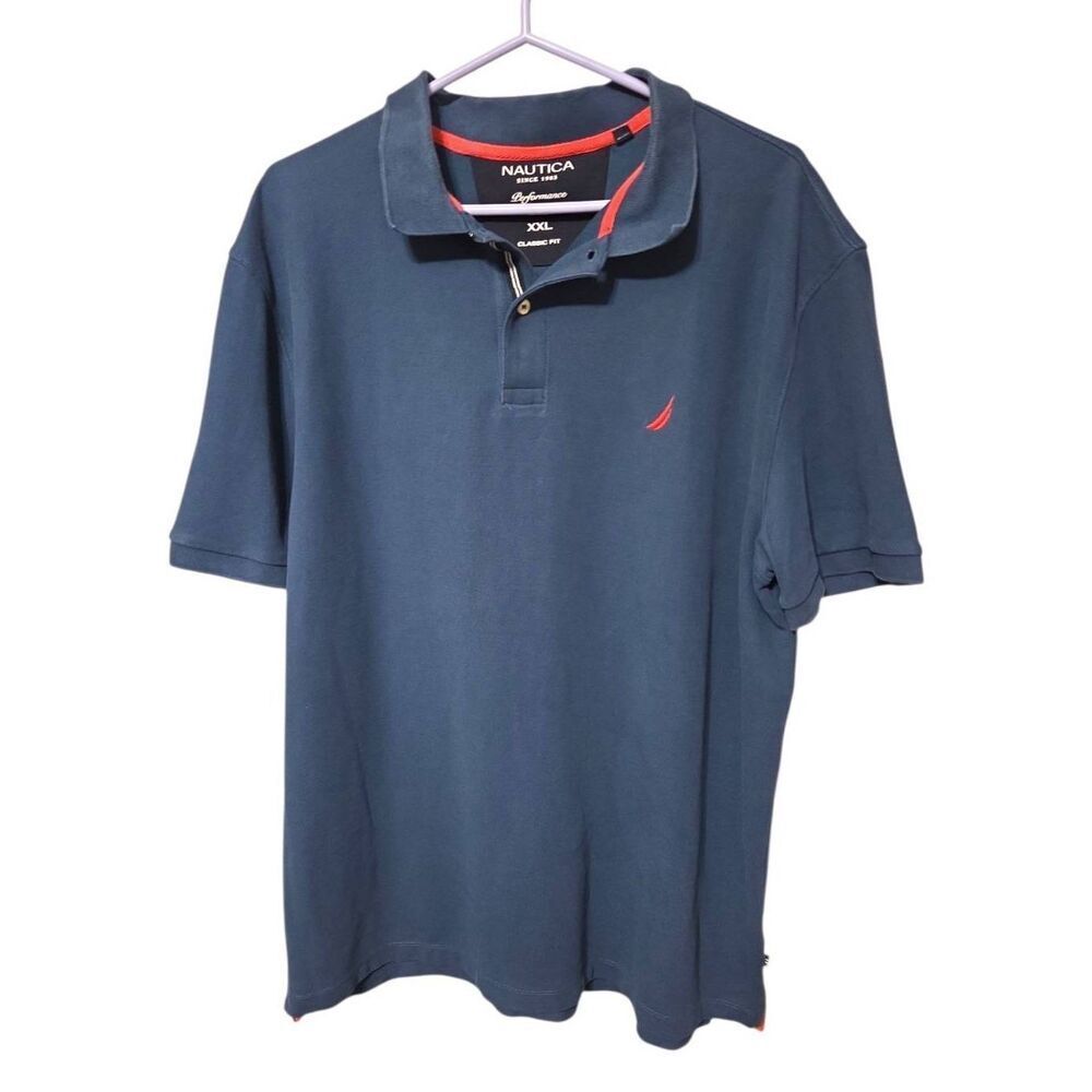 Nautica Performance Classic Fit Polo Shirt Blue XXL